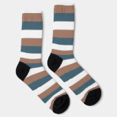 Chaussette Motifs Brown Turquoise blanc (Droite)