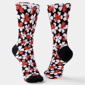 Chaussette Motifs de fleurs blanches rouges mignons (Angulaire)