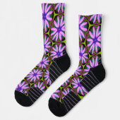 Chaussette Motifs marguerite violet (Gauche)