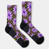 Chaussette Motifs marguerite violet (Droite)
