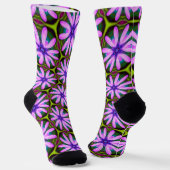 Chaussette Motifs marguerite violet (Angulaire)