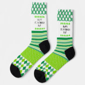 Chaussette Motifs verts et blancs fous (Gauche)
