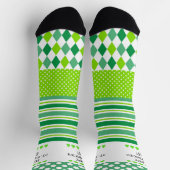 Chaussette Motifs verts et blancs fous (Haut)