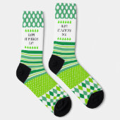 Chaussette Motifs verts et blancs fous (Droite)