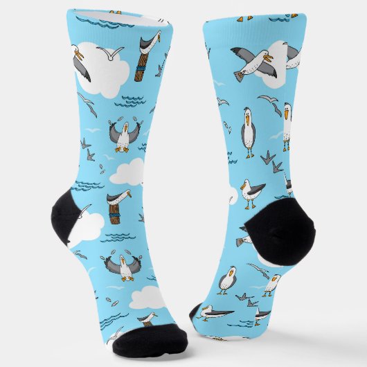 Chaussette Mouettes Oiseaux de mer Plage balnéaire Thème (Angulaire)