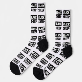 Chaussette Mouton Noir Typographie Audacieuse Design Entourag