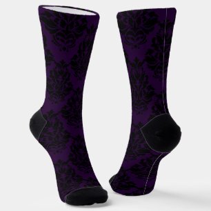 Chaussette Moyenne Profonde Violet Damas 1