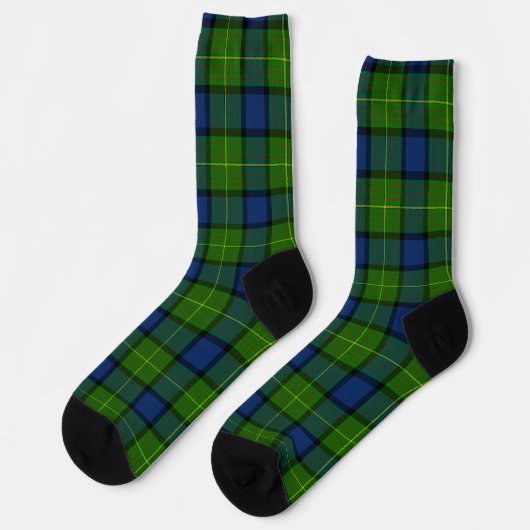 Chaussette Muir Moore écossais vert bleu plaid (Gauche)
