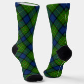 Chaussette Muir Moore écossais vert bleu plaid (Angulaire)