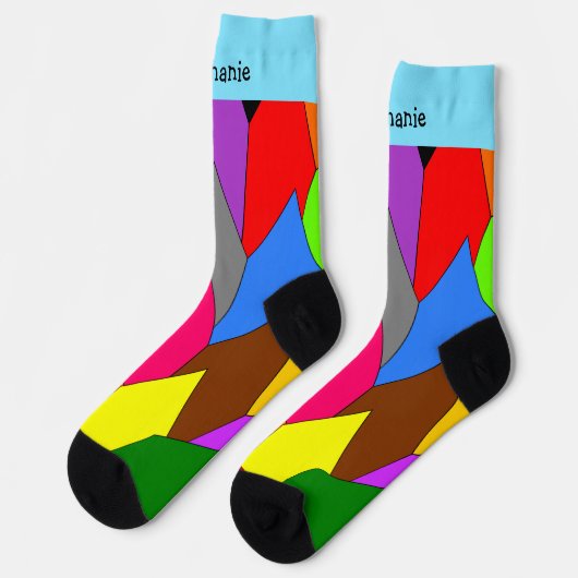 Chaussette Multi Coloured Art Deco Design Socks (Gauche)