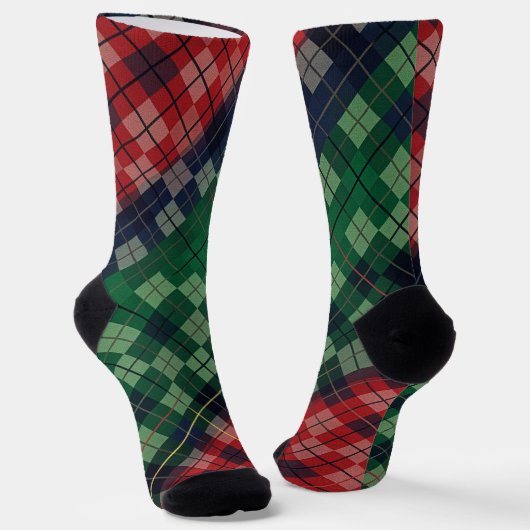 Chaussette Multicolored PNW Grunge Plaid Design (Angulaire)