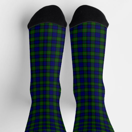 Chaussette Murray tartan bleu vert carreau (Haut)