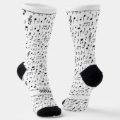 Chaussette Musical notes, your text in black and white (Angulaire)