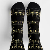 Chaussette Musique d'or en noir (Haut)
