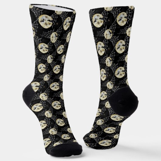 Chaussette Mystery Bat & Lune Motif Halloween (Angulaire)