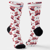 Chaussette Name, Uncle Sam Red White Blue Top Hat (Angulaire)