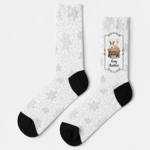 Chaussette Nativité de Noël Pembroke Welsh Corgi (rouge1) Amu