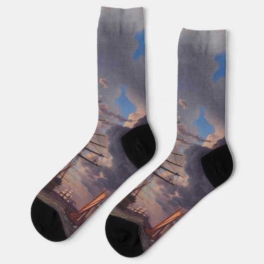 Chaussette Navire et une frégate à l'ancre (Gauche)