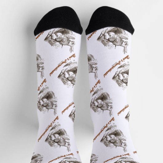 Chaussette Ne procrastinez pas ! White Rabbit Watch Wonderlan (Haut)