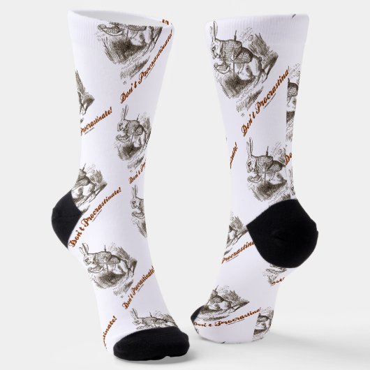 Chaussette Ne procrastinez pas ! White Rabbit Watch Wonderlan (Angulaire)