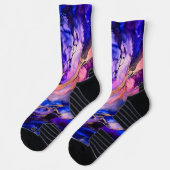 Chaussette Nebula de l'espace violet dans l'encre d'alcool (Gauche)