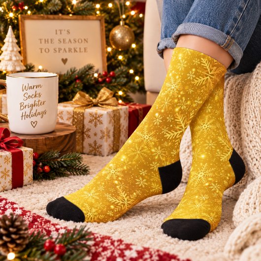 Chaussette Neige dorée