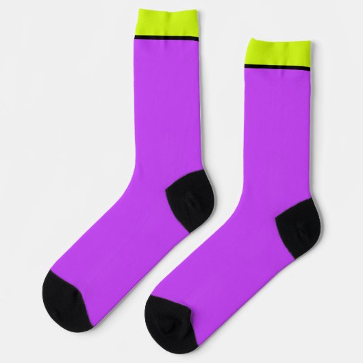 Chaussette néon clair solide fluorescent violet (Gauche)