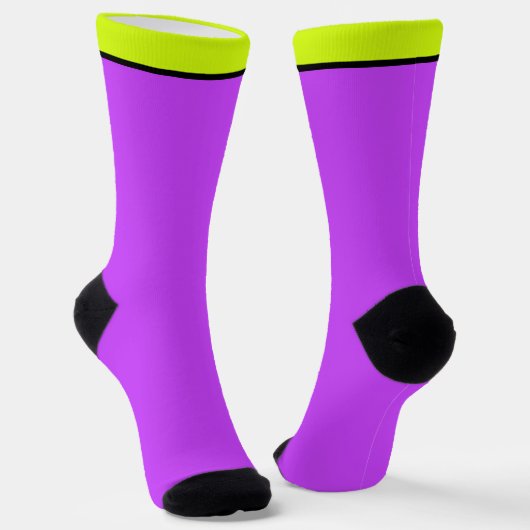 Chaussette néon clair solide fluorescent violet (Angulaire)