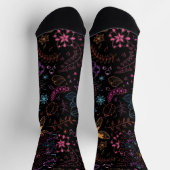 Chaussette Neon Floral Butterfly Crew Socks (Haut)