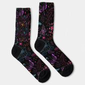 Chaussette Neon Floral Butterfly Crew Socks (Droite)