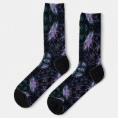 Chaussette Neon Galaxy Mandala avec lumière futuriste (Gauche)