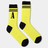 Chaussette néon jaune fluorescent citron brillant (Droite)