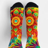 Chaussette Neon Psychedelic Abstrait Cool mignon Fractal (Haut)