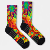 Chaussette Neon Psychedelic Abstrait Cool mignon Fractal (Droite)