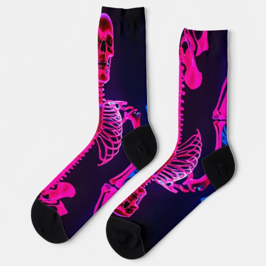 Chaussette Neon Skeleton Socks (Gauche)