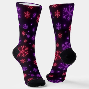 Chaussette Neon Snowflakes