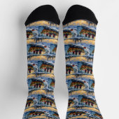 Chaussette Newfoundland Dog Christmas Boat Holiday (Haut)