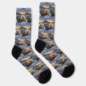 Chaussette Noël Bateau Basenji Fêtes (Droite)