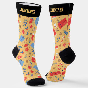 Chaussette Noël beau présent Motif Noël Noël Fêtes d'hiver