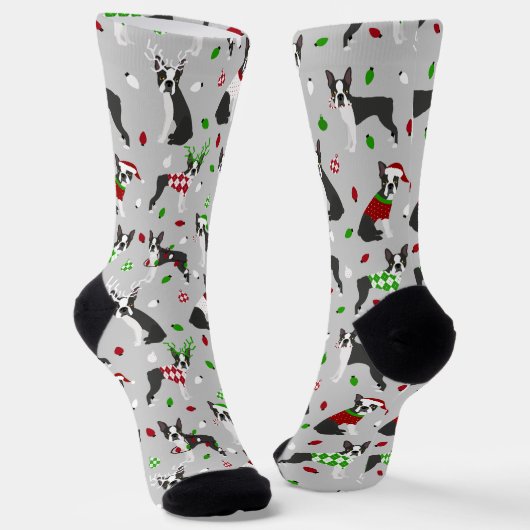 Chaussette Noël Boston Terrier (Angulaire)