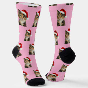 Chaussette Noël Chat Chaton Calico Personnalisé