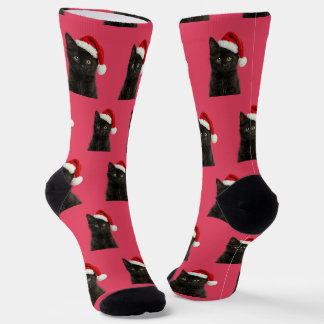 Chaussette Noël Chat Chaton Noir Personnalisé