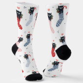 Chaussette Noël Chat de Noël Stockage Novelty fun Mignonne (Angulaire)