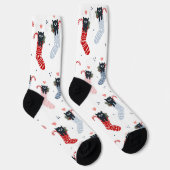 Chaussette Noël Chat de Noël Stockage Novelty fun Mignonne (Droite)