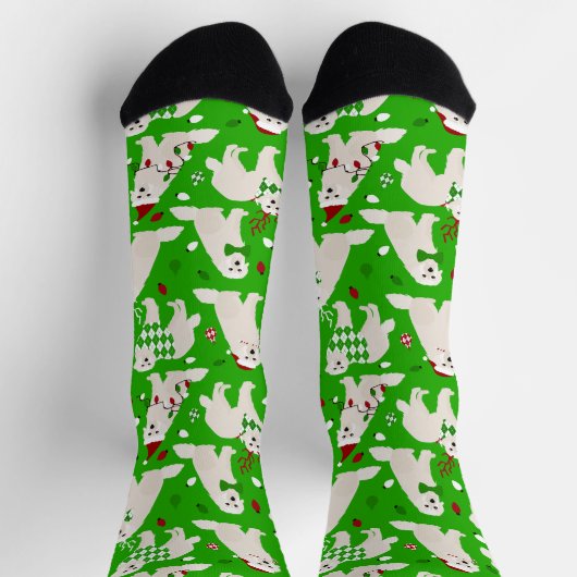 Chaussette Noël Chiens des Pyrénées Chaussettes (Haut)