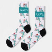 Chaussette Noël Dolphin Mer Océan Nom personnalisé (Gauche)