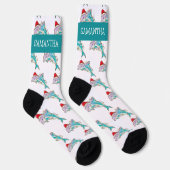 Chaussette Noël Dolphin Mer Océan Nom personnalisé (Droite)