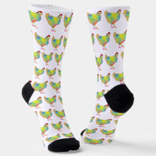 Chaussette Noël drôle Père Noël de poulet