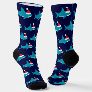 Chaussette Noël du Père Noël du requin bleu