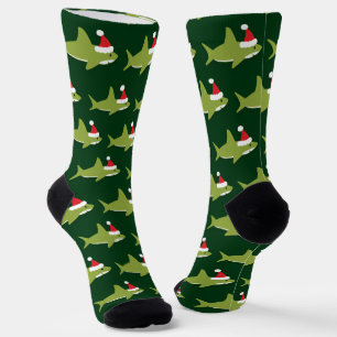 Chaussette Noël du Père Noël du requin vert